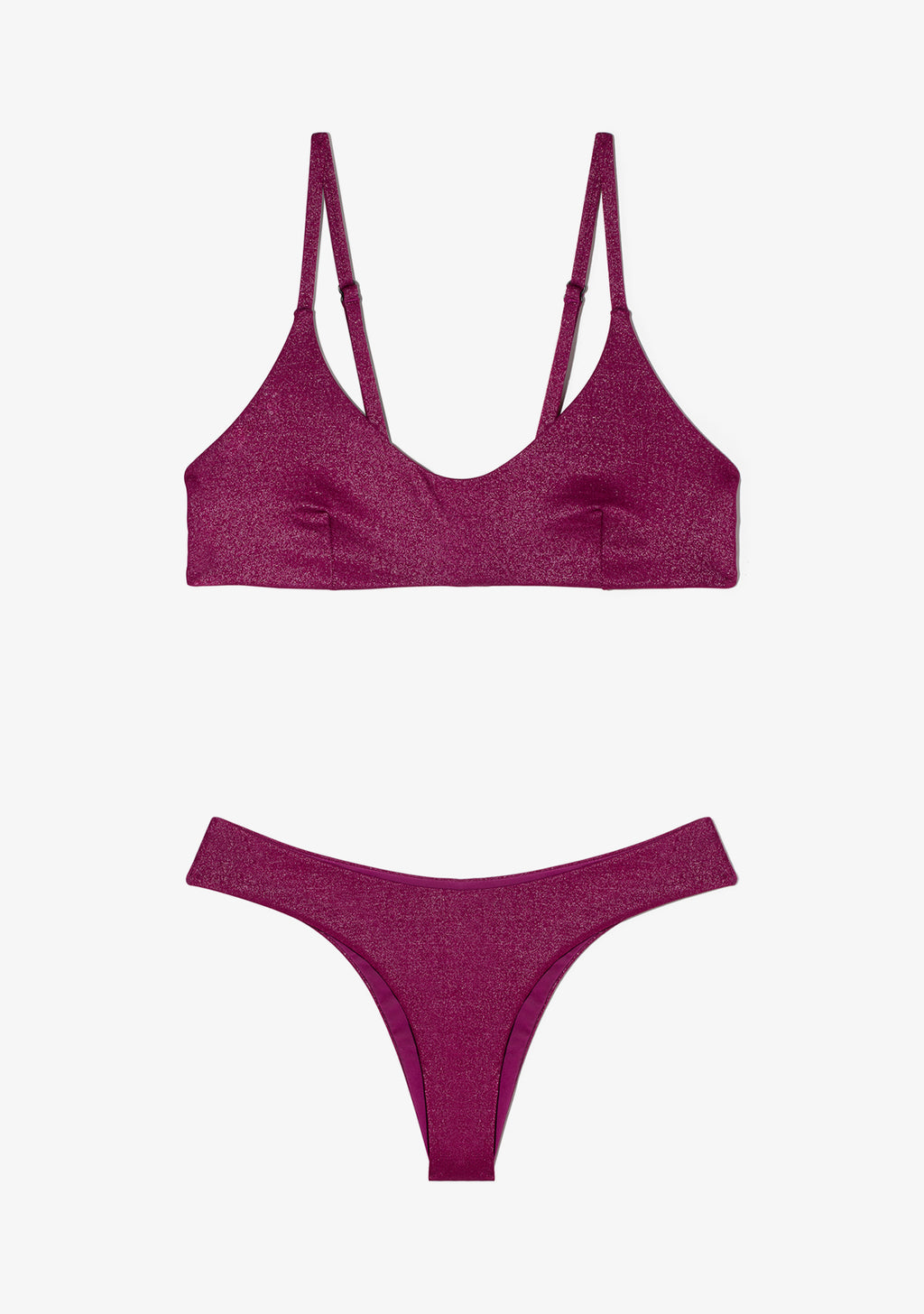 Zoe Top + Ava Bottom Mulberry Glimmer Bikini