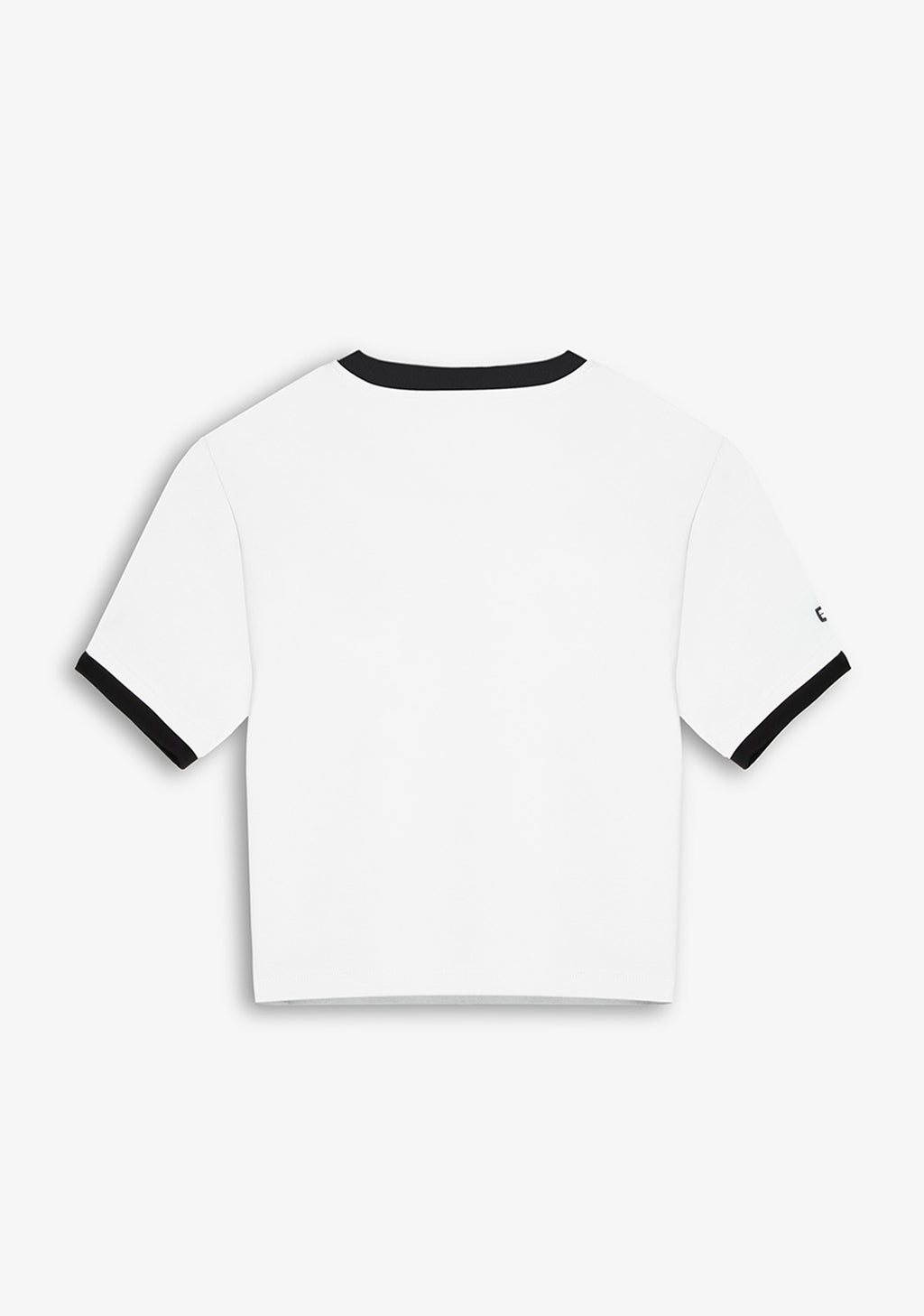 Contrast Ribbed Cropped T-Shirt White