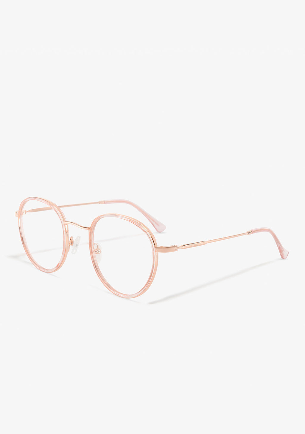 Walker Round Blue Block / Rose Gold